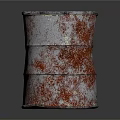 Rusty Metal Barrel With Weathered Surface And Cylindrical Shape