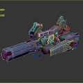 Modern Gun Browning Machine Gun Browning Gatling White 3d model