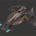 Futuristic Interstellar Spaceship Design With Aerodynamic Structure And Engine Modules