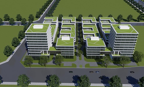 Industrial Park Planning Office 3d model