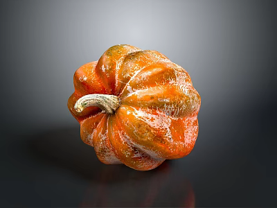 Fresh Ripe Orange Pumpkin With Textured Surface And Glossy Finish 3d model