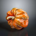 Fresh Ripe Orange Pumpkin With Textured Surface And Glossy Finish