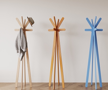 Modern Solid Wood Hanger 3d model