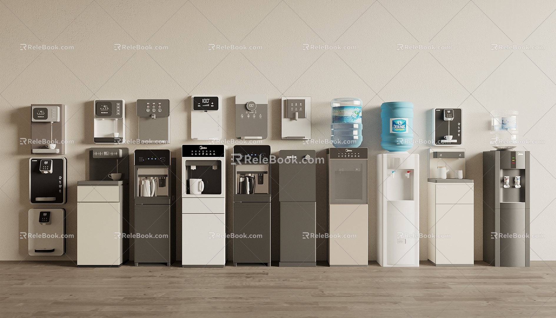 Water dispenser wall-mounted water dispenser direct drinking machine 3d model