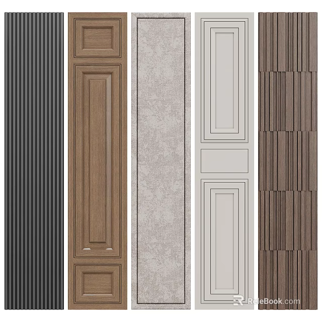 Various Wall Panel Styles With Different Textures And Color Options 3d model 