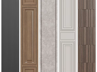 Various Wall Panel Styles With Different Textures And Color Options 3d model