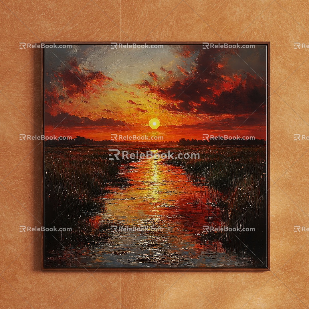 Modern Abstract Painting Oil Painting Art Painting Decorative Painting Hanging Painting Landscape Painting 3d model