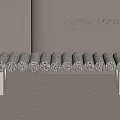 Unique Modern Bench With Coiled Textured Seat And White Legs Design