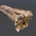 Handcrafted Wooden Stump Sculpture With Natural Wood Texture And Intricate Carved Holes