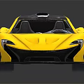 Yellow Modern Sports Car With Sleek Body Design And Black Wheels