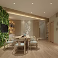 Modern Beauty Hair Salon Interior With Living Plant Wall Wooden Furniture And Ceiling Lights