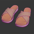 Stylish Casual Slippers With Pink Crisscross Straps Orange Soles And White Edges