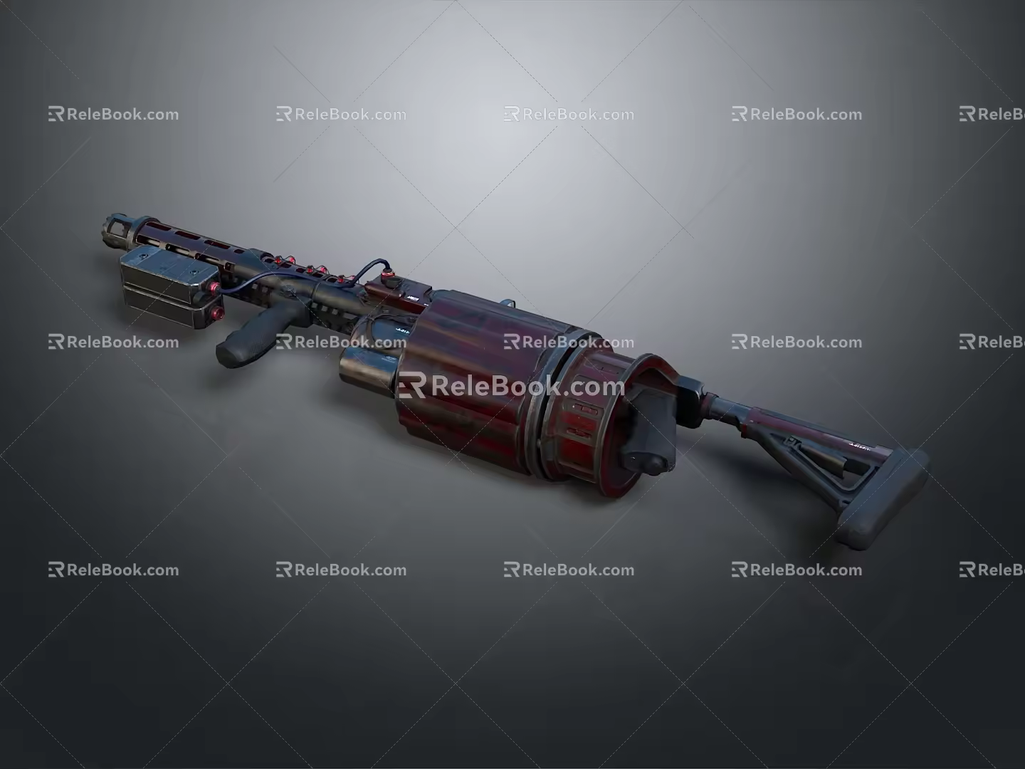 Browning Machine Gun Browning Gatling White Machine Gun Machine Gun Bullet Military 3d model