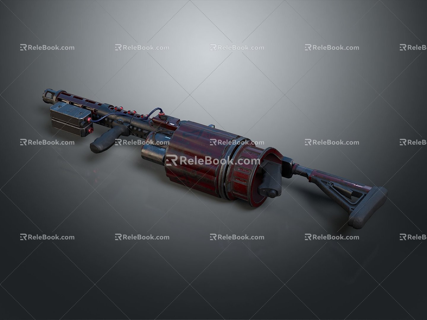 Browning Machine Gun Browning Browning Gatling White Machine Gun Machine Gun Bullet Military 3d model