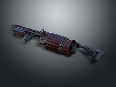 Browning Machine Gun Browning Gatling White Machine Gun Machine Gun Bullet Military 3d model