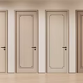 Interior Hinged Doors With Different Wooden Designs Classic Panels And Handles 3d model