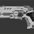 Futuristic Sci Fi Pistol With Advanced Mechanical Design And Ergonomic Grip
