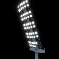 Outdoor Illuminated Billboard With Multiple Light Bulbs Arranged On Metal Pole Structure 3d model