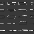 Modern science and technology line science and technology elements 3d model