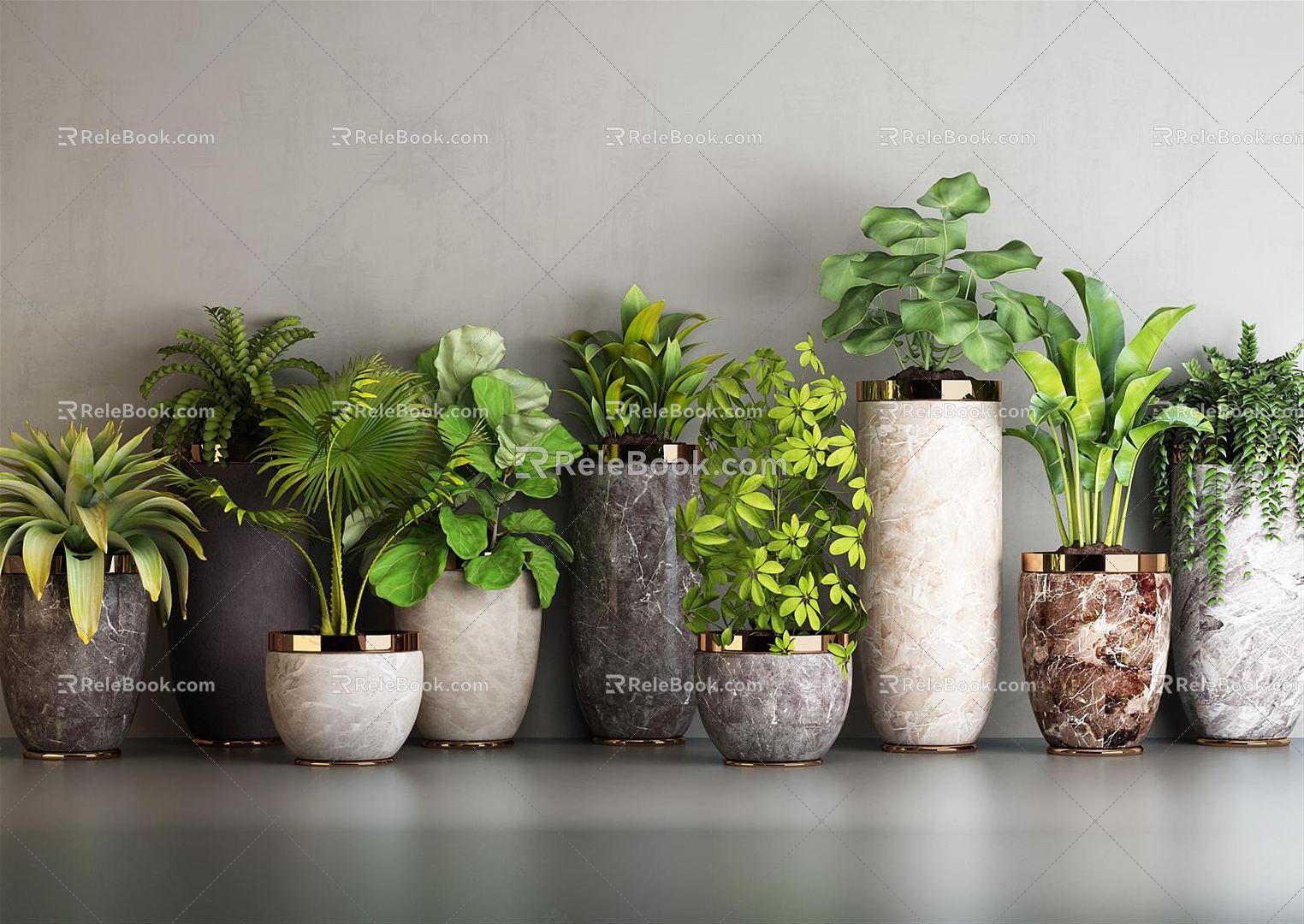 Modern potted plant green plant potted plant potted plant flower pot flower bed potted plant combination indoor potted plant indoor green plant outdoor potted plant 3d model