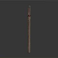 Metal Pole Equipment With Various Top Structures Arranged On Dark Background