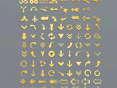 Golden Decorative Pendants With Various Shapes Symbols And Designs For Home Decor 3d model