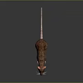 Realistic 3D Rendered Brown Rat With Pink Ears And Long Tail Standing On Dark Surface