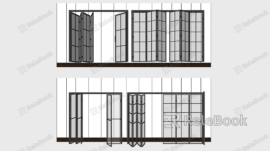 Modern folding door aluminum alloy glass folding door model