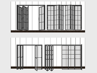 Modern folding door aluminum alloy glass folding door model