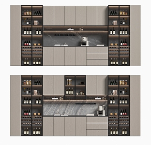 Water Bar, Wine Cabinet, Wall Cabinet 3d model