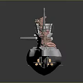 Detailed Military Submarine Scale Model With White Hull And Deck Features