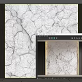 White Cracked Stone Background Wall With Illuminated Edges And Dark Wood Panels