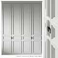 Elegant White TV Cabinet With Stylish Recessed Panel Doors And Sleek Matte Black Metal Handles
