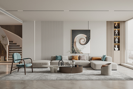 modern living room 3d model