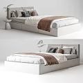 White Single Bed With Storage Drawers Gray Brown Pillows Blanket Small Side Table And Plant