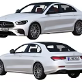 White Mercedes Sedan Front And Rear View Exterior Design Features