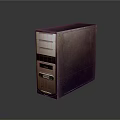 Sleek Modern Purple Desktop Computer Tower With Gold Front Panel And Multiple Drive Bays Design 3d model