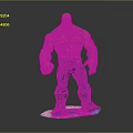 Muscular Orange Skinned Character With Blue Pants And Boots Standing On White Base