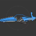 Blue Futuristic Sci Fi Vehicle With Stripes Open Cockpit And Sleek Design