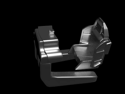 3D Model Of Shiny Metal Mechanical Part With Intricate Industrial Design 3d model