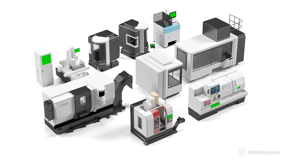Diverse Industrial Equipment Collection Featuring CNC Machines Lathes Milling Tools And Manufacturing Machinery 3d model 