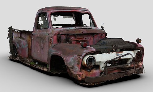 Burned fire chief truck 3d model