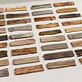 Various Types of Wood and Stone Samples Displayed with Natural Textures