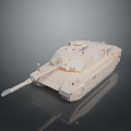 Modern Desert Colored Armored Tank With Long Cannon And Heavy Duty Tracks