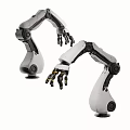 Industrial Robotic Arms With White Black Design And Yellow Accent Fingers For Automation Equipment