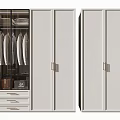 Modern White Wardrobe with Glass Door Hanging Space Drawers and Open Shelves