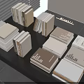 Stacked Books And Magazines With Various Colors On Black Table Top