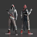 Modern game character masked game character hoodie mask cyberpunk mask 3d model