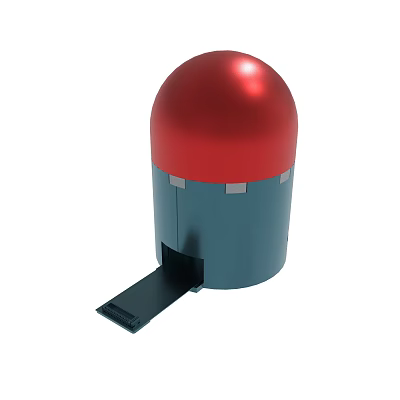 Red Dome Top Blue Body Device With Black Tray Structure Design 3d model