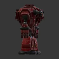 Two Red Robotic Characters With Detailed Mechanical Structure And Armor Design